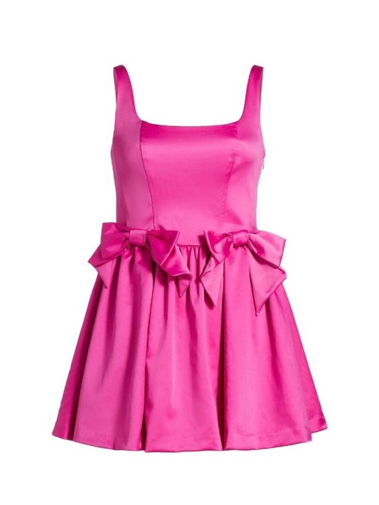 LoveShackFancy Dresses & Skirts - LOVESHACKFANCY BAYER HOT PINK CORSET STYLE MINI DRESS BOWS SZ 10 NWT